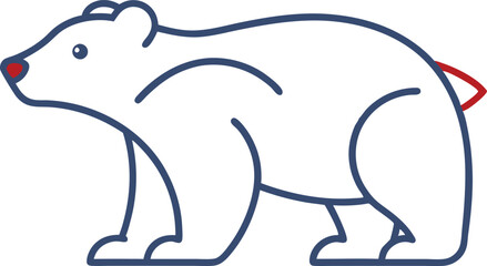 Playful Polar Bear Cub in a Winter Wonderland Vector Illustration
