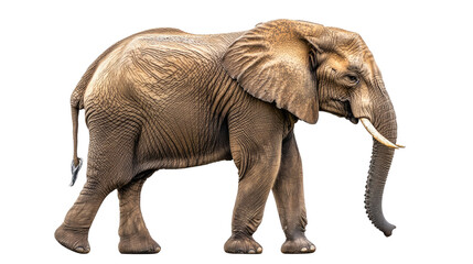 Obraz premium An isolated elephant standing on a white background