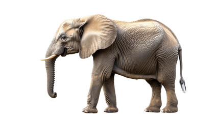 Obraz premium An isolated elephant standing on a white background