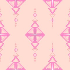 Abstract geometric ethnic pattern design for clothing, fabric, background, wallpaper, wrapping, batik. Knitwear, Pixel pattern, Embroidery style. Vector illustration