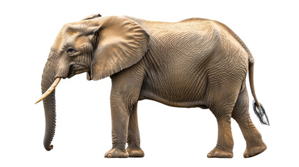 Obraz premium An isolated elephant standing on a white background
