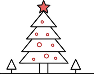 Stylish Vector Icons of Minimalist Christmas Trees for Modern Design
