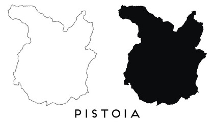 Obraz premium Pistoia map outline and black silhouette vector