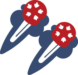 Bright Winter Cheer Vector Hair Clips for a Stylish Season

