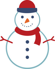 Cheerful Snowman with Carrot Nose Vector Art for Winter Joy
