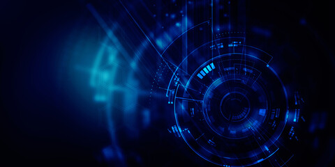 Obraz premium 2d illustration Abstract futuristic electronic circuit technology background