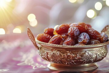 Ajwa dates in a decorative date tray ramadan