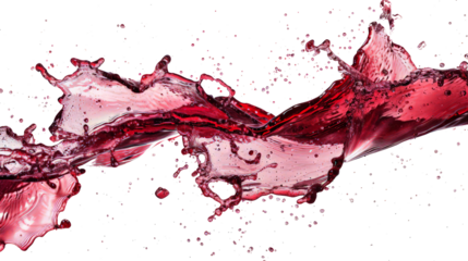Abstract delicious red wine wave, dynamic shape, design element isolated on white background.