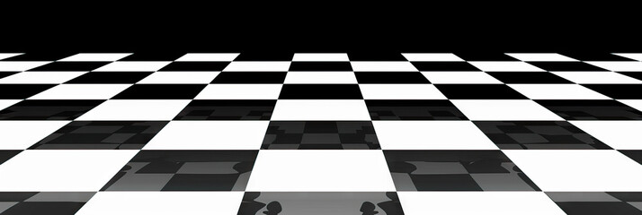 Obraz premium Abstract Chessboard: Minimalist Black and White Checkered