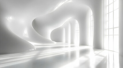 Modern Architecture Interior Design with Curved Walls and Windows