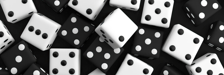 Simple Dominoes Pattern: Black and White Polka Dots