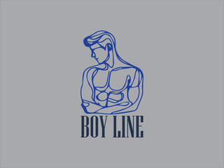 Singleline drawing of a boy,  boy modeling continuous line Perfect for minimalistic designs, vektor and background posters, prints, or childrens products