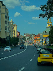 Street with Architecture and Yellow Car