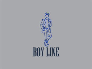 Singleline drawing of a boy,  boy modeling continuous line Perfect for minimalistic designs, vektor and background posters, prints, or childrens products
