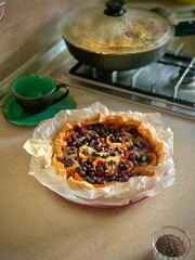 Freshly Baked Berry Pie in the Kitchen