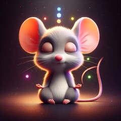 Meditating cartonized animals and chakras
