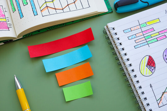 Paper strips symbolize a sales funnel or lead conversion.