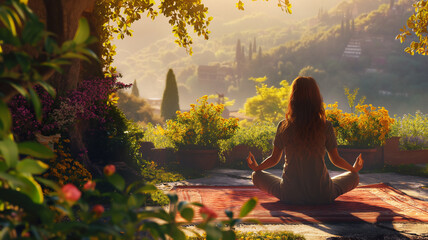 Fototapeta premium Conexión Interior: Meditación en la Naturaleza