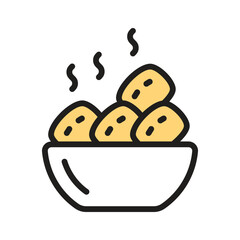 Simple food bowl icon used for serving ideas