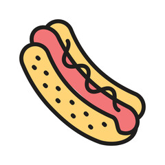 Appetizing hot dog icon, great for cookouts and fun