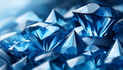 Diamond texture close up. blue gem