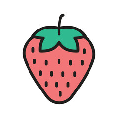 Bright and juicy strawberry icon, excellent for adding a fresh touch