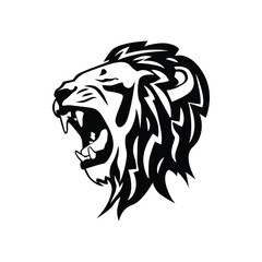 Lion head silhouette art isolated illustration