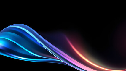 abstract holographic smooth wave on black background