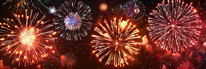 Fototapeta premium Copper Game Show Fireworks: Bursting Fire Design