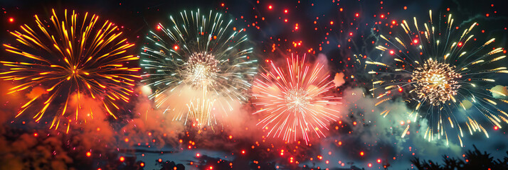 Fototapeta premium Copper Game Show Fireworks: Bursting Fire Design