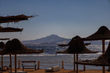 On the beach in Sharm el Sheikh, Island of Titan 