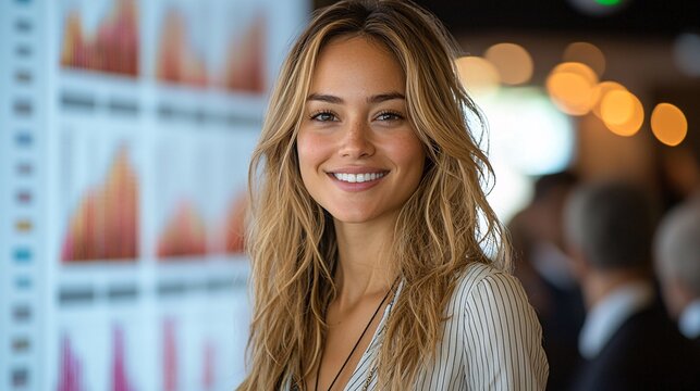 Portrait of a Smiling Woman with Long Blonde Hair