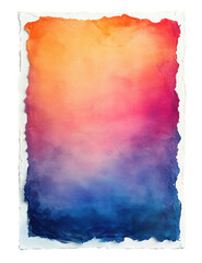 Obraz premium A painting of a sky with a blue and orange background. The sky is filled with clouds and the colors are vibrant