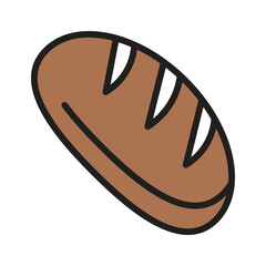 Whole and unsliced icon of bread