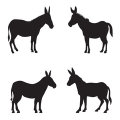 Donkey silhouette set.