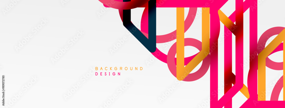 Aufkleber abstract background - colorful circle lines technology or business digital template