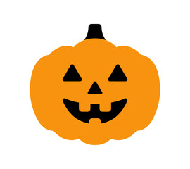 Orange Halloween pumpkin icon.
