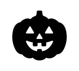 Black Halloween pumpkin icon.
