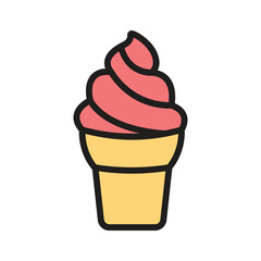 Waffle ice cream cone icon for delightful desserts