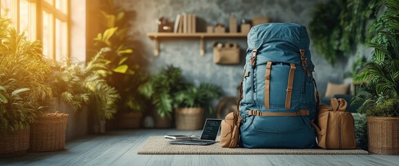 Blue Backpack Ready for