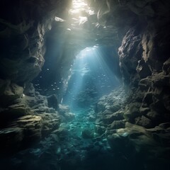 Obraz premium view of the underwater,generative ai illustration