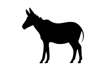 Donkey silhouette on transparent background