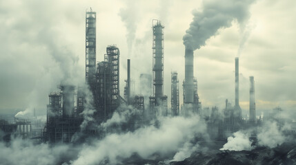 Obraz premium Photos of factories that destroy the environment