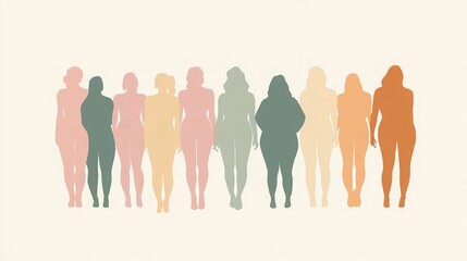  various body silhouettes arranged in a balanced and harmonious composition