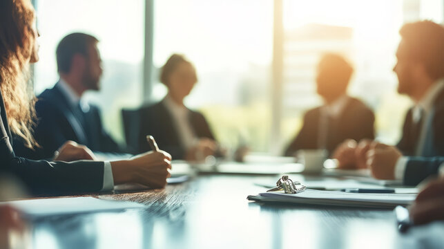 A leadership team reviewing an ethical code of conduct during a board meeting