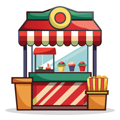 Snack stand vector illustration 