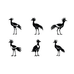 Obraz premium Secretary Bird Generative AI Vector and Line Art Design Illustration