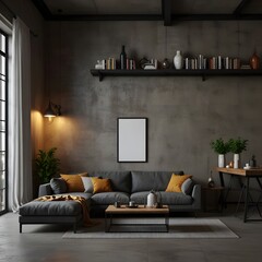 Interior room sofa furniture home wall couch design living chair table lamp house floor apartment luxury contemporary 