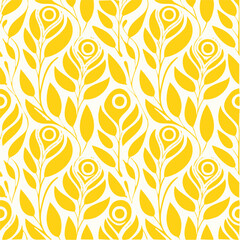 Seamless pattern with yellow leaves. Vector illustration for your design.