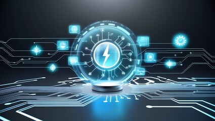 Telectronic circuit board with intricate patterns of lines, chips, and connections, representing modern technology and digital hardware in a tech-inspired design